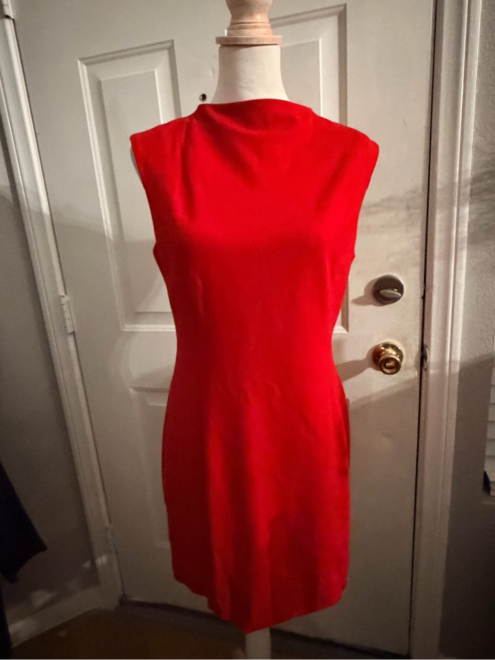 Banana Republic Red Sleeveless Midi Sheath Dress